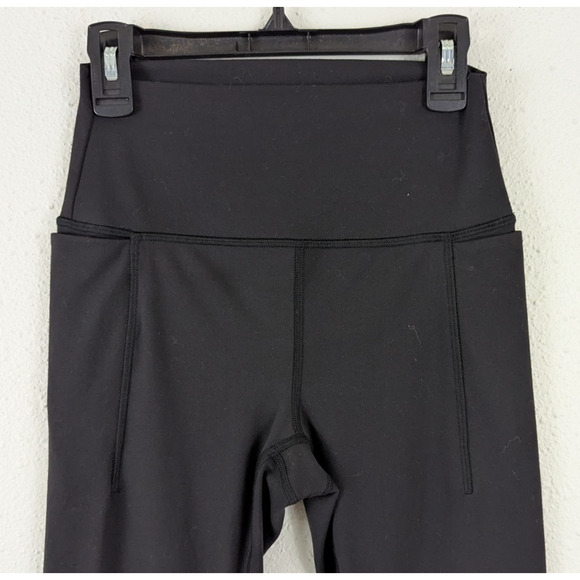 Prana sz S Leggings ash black stretchy side leg pockets mid rise 1945 - Picture 2 of 7